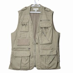 Vintage Banana Republic Safari Vest Photographer Fishing Hunting Sz L Utility